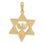 10K Star of David w/Menorah Pendant - Image 4