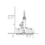 10k White Gold #1 Dad Charm - Image 2