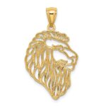 10K Diamond-Cut Lion Profile Pendant - Image 3