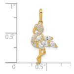 10k Polished CZ Flamingo Pendant - Image 4