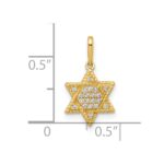 10k Polished CZ Star of David Pendant - Image 4