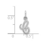 10k White Gold Initial C Charm - Image 2