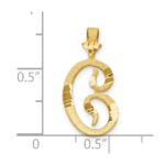 10k Diamond-cut Grooved Initial C Charm - Image 3