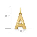 10K Satin Diamond-cut Initial A Charm - Image 3