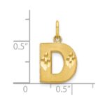 10K Satin Diamond-cut Initial D Charm - Image 3