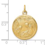 10k Solid Satin Polished Baptism Disc Pendant - Image 3