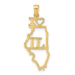 10K Solid Illinois State Pendant