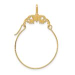 10k Polished Butterflies Charm Holder