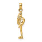 10K Solid Polished 3-D Figure Skater Charm - Image 4