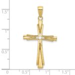 10K Polished Solid Cross Pendant - Image 3