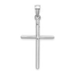 10k White Gold Tubular Cross Pendant - Image 4