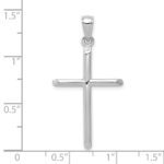 10k White Gold Tubular Cross Pendant - Image 3