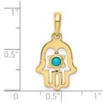 10k Turquoise Chamseh Pendant - Image 3