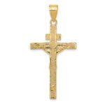 10K Two-tone INRI Crucifix Pendant - Image 4