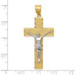 10K Two-tone Diamond-cut Crucifix Pendant - Image 4