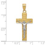 10K Two-tone Diamond-cut Crucifix Pendant - Image 3