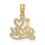 10K Polished and Textured I HEART YOU Charm - Image 4