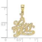 10K Textured I LOVE YOU Pendant - Image 3