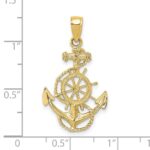 10K Anchor and Wheel Pendant - Image 2