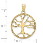 10K Tree of Life in Round Frame Pendant - Image 3
