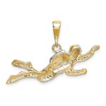 10k & Rhodium Polished Open-Backed Scuba Diver Pendant - Image 4