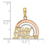 10k Y&Rose Gold W/Rhodium Follow Your Dreams Rainbow Pendant - Image 3