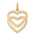 10K Polished Double Heart Pendant - Image 4