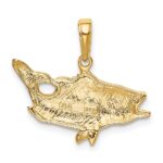 10k Open Mouthed Bass Fish Pendant - Image 4