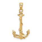 10k Anchor w/Rope Pendant - Image 4