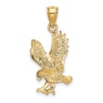 10K Satin Diamond-cut Eagle Pendant - Image 4