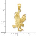 10K Satin Diamond-cut Eagle Pendant - Image 3