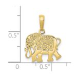 10k Textured Elephant Pendant - Image 3