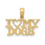 10K I HEART MY DOGS Pendant