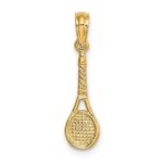 10K Tennis Racquet Pendant