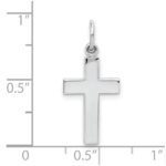 10k White Gold Cross Pendant - Image 2