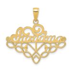 10K GRANDMA Birthstone Charm Holder Pendant