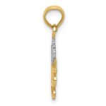 10k w/Rhodium PRINCESS w/White Crown Charm - Image 2