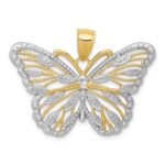 10K W/Rhodium Butterfly Pendant