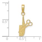 10K Comb and Scissors Charm - Image 4
