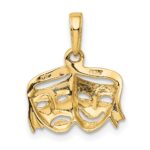 10k Polished Open-Backed Comedy/Tragedy Pendant - Image 4