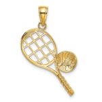 10k Diamond-Cut Tennis Racquet Charm - Image 4