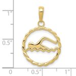 10k Swimming Inside Frame Pendant - Image 4