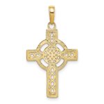 10K Diamond-cut Celtic Cross Pendant - Image 3