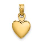 10K Polished Solid 3D Heart Pendant - Image 4