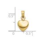 10K Polished Solid 3D Heart Pendant - Image 3