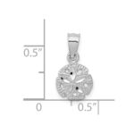 10k White Gold Sand Dollar Pendant - Image 2