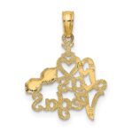 10K I HEART LAS VEGAS  with Dice Engraved Charm - Image 4