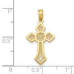 10K Gold Polished Cross W/Lace Center and Arrow Tips Pendant - Image 4