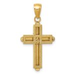 10K Gold Polished Beveled Stick Cross W/Frame Pendant - Image 4