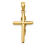 10K Gold Polished 2-D Crucifix with Jesus on Cross Pendant - Image 4